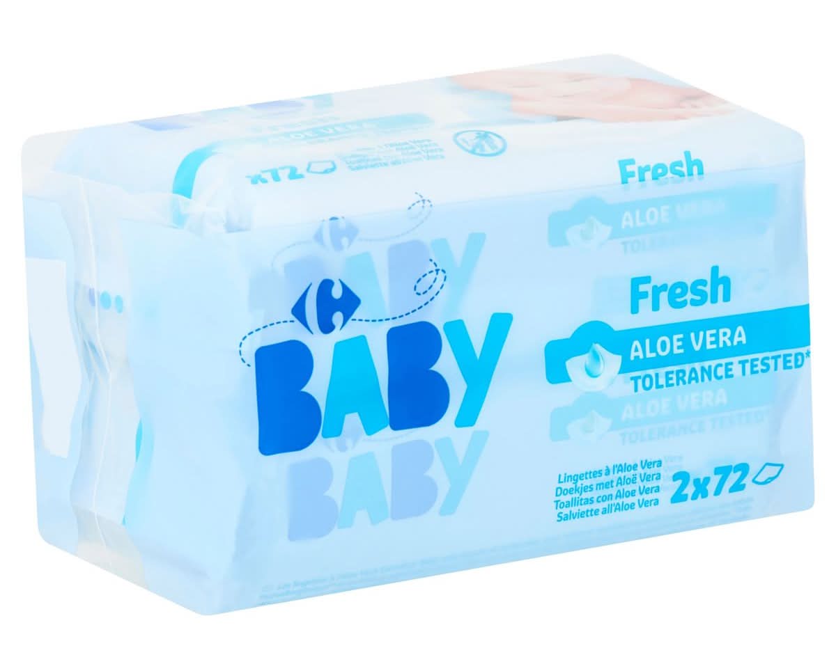 Carrefour Baby Fresh Doekjes met Aloë Vera 2 x 72 Stuks