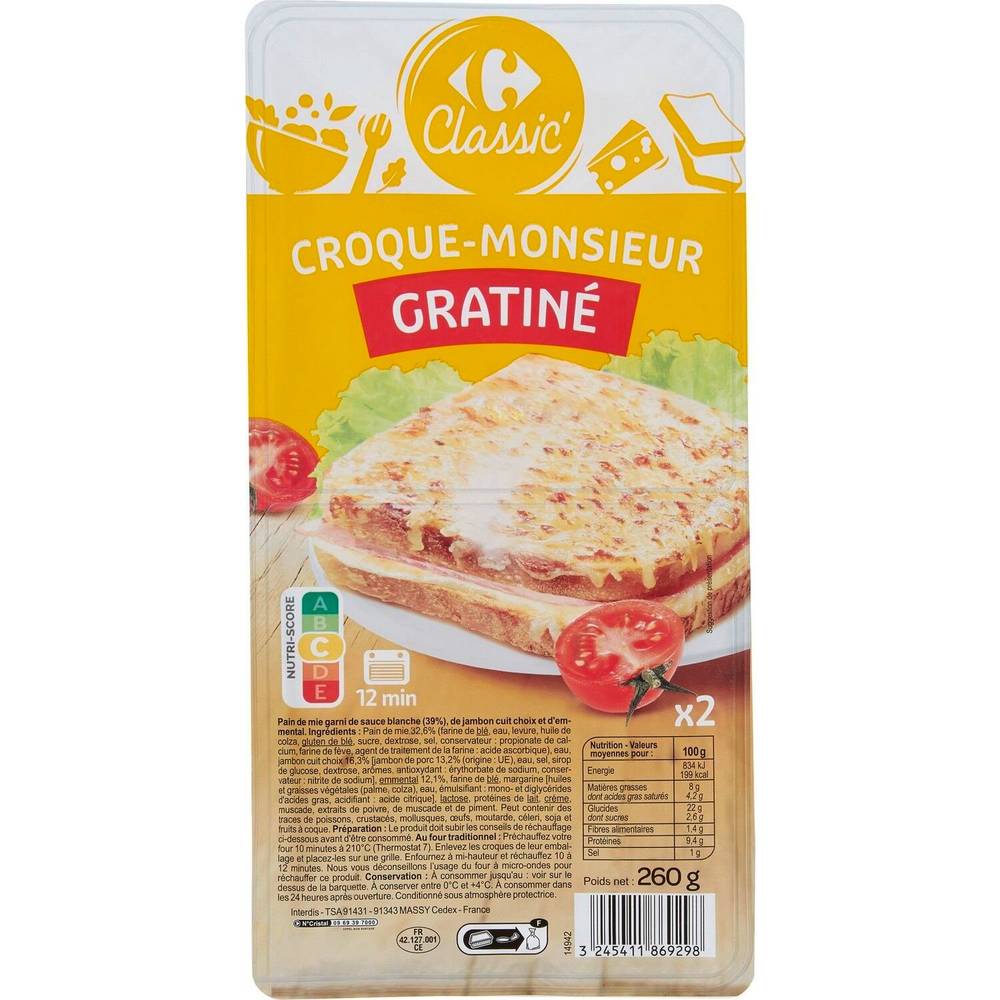 Carrefour Classic - Croque monsieur gratiné