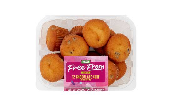 Asda Free From 12 Chocolate Chip Mini Muffins