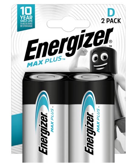 Energizer Max Plus D Batteries Alkaline (30g)