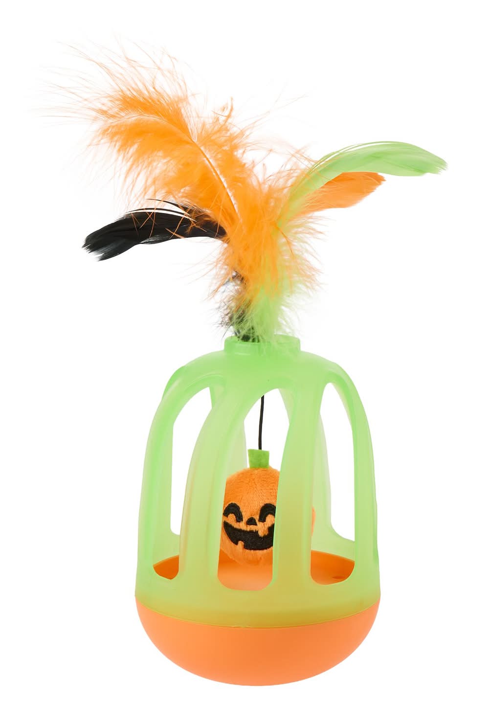 Thrills & Chills™ Halloween Pumpkin Wobble Cat Toy (Color: Green)