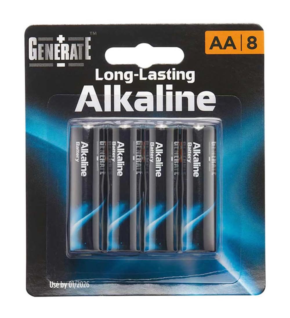Generate Aa Long-Lasting Alkaline Battery 8 Ct