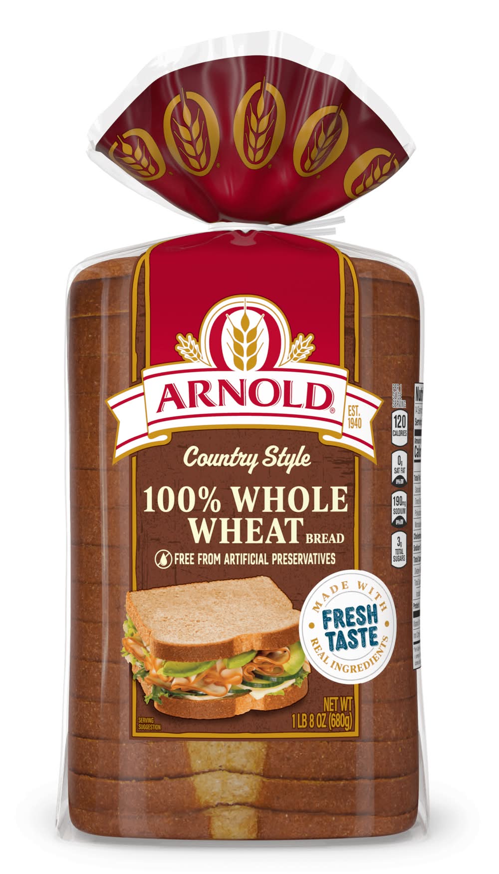 Arnold Palmer Spiked Country Style 100% Whole Wheat Bread (680 g)