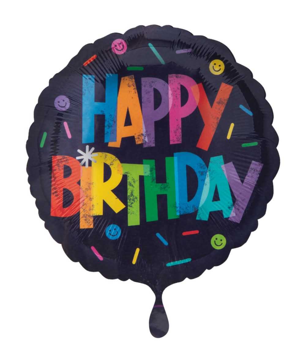 Inflated Happy Birthday Hexagon Balloon