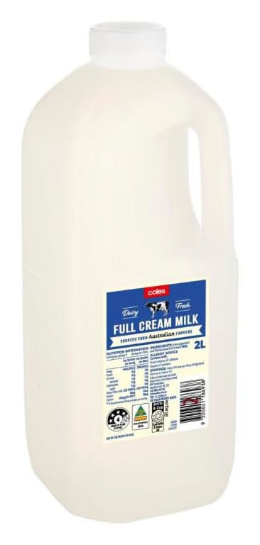 Coles Full Cream Milk (2L)