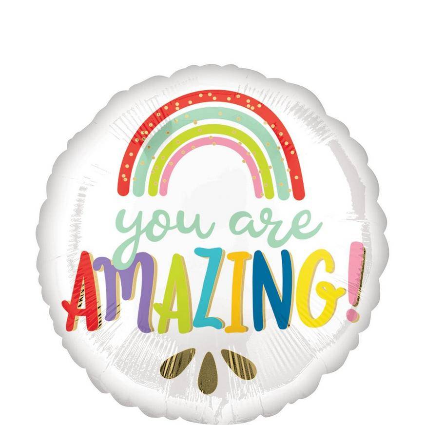 Uninflated Rainbow You Are Amazing Foil Balloon, 18in