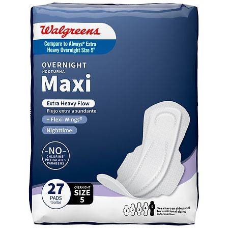Walgreens Extra Heavy Overnight Pads Unscented (27 ct)