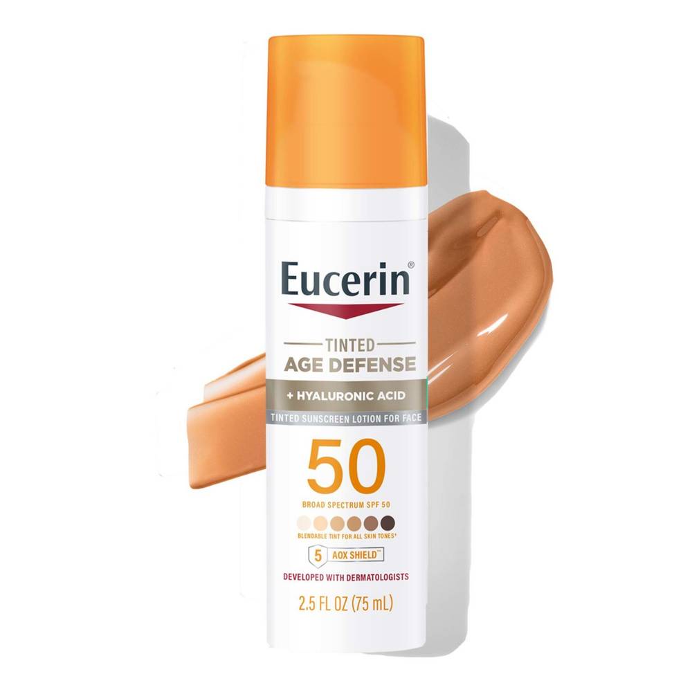 Eucerin Tinted Age Defense Sunscreen Lotion For Face Spf 50 (2.5 fl oz)