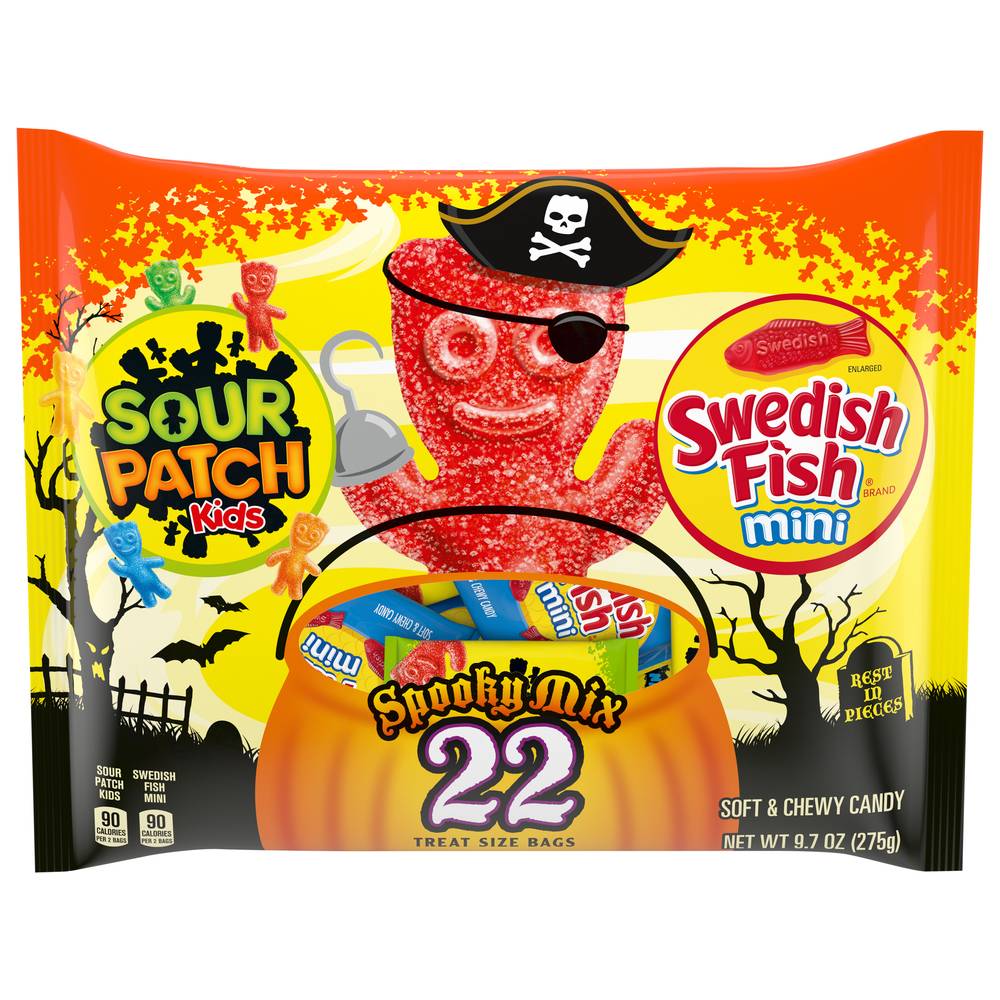 Swedish Fish Mini Spooky Mix Sour Patch Soft & Chewy Candy (mixed-fruit)