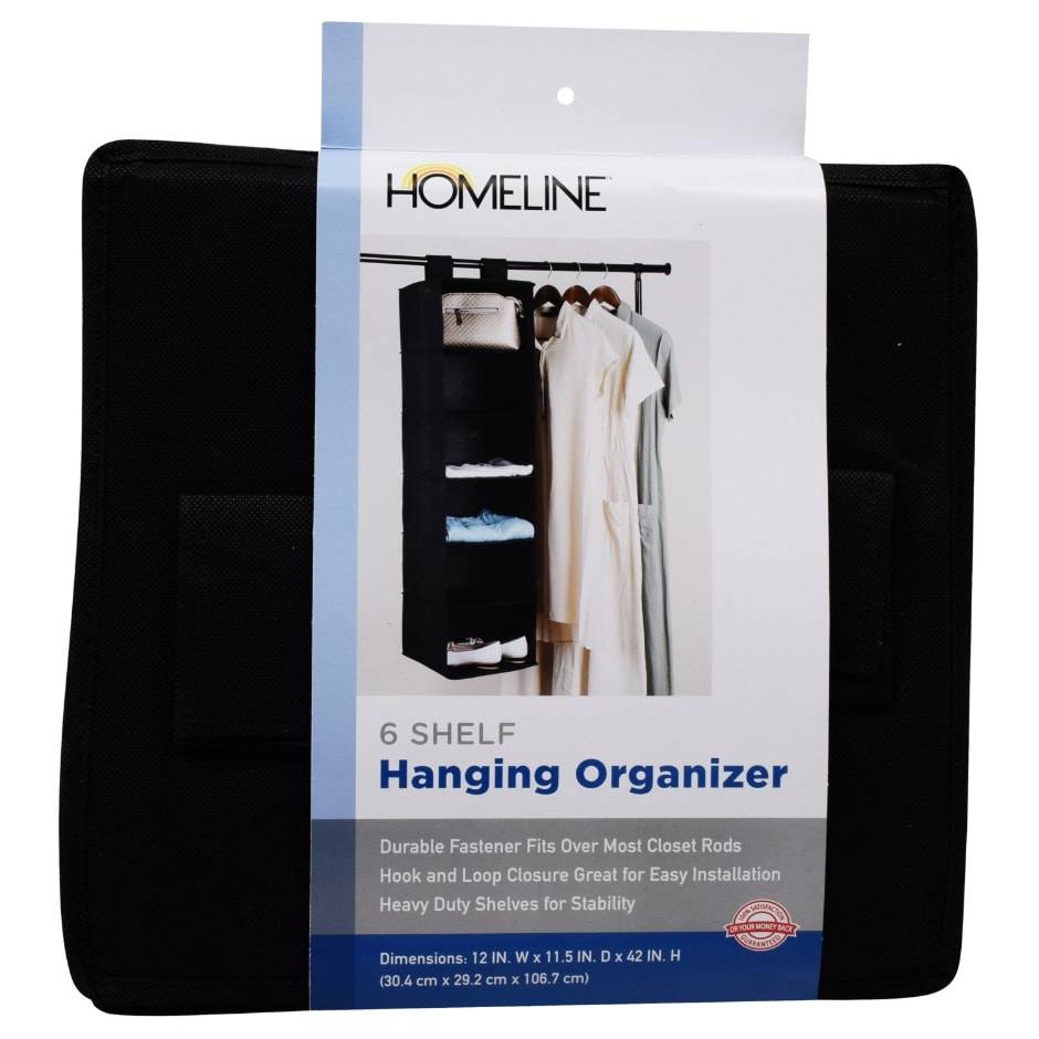 Homeline 6 Shelf Hanging Organizers, Black