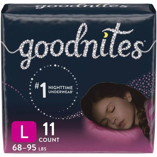 Goodnites Nighttime Bedwetting Underwear Girls L (11 units)