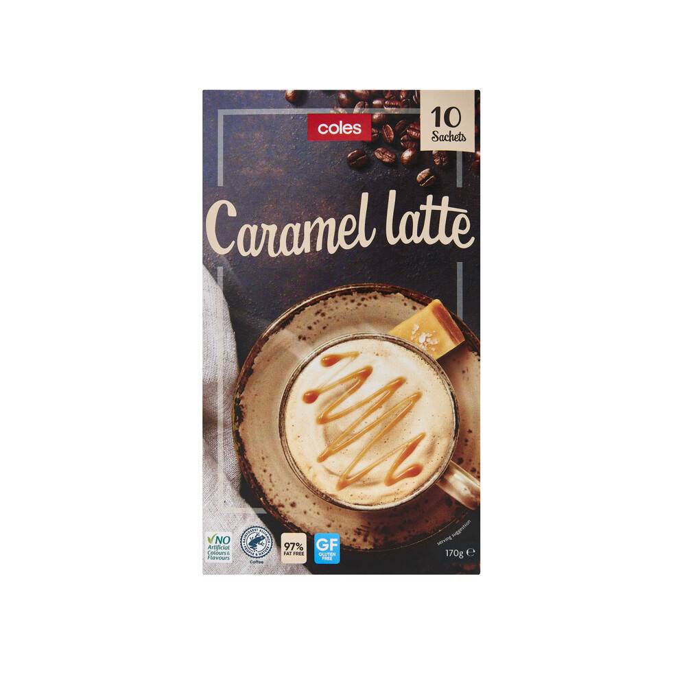 Coles Caramel Latte All in One Sachets 170g 10 pack