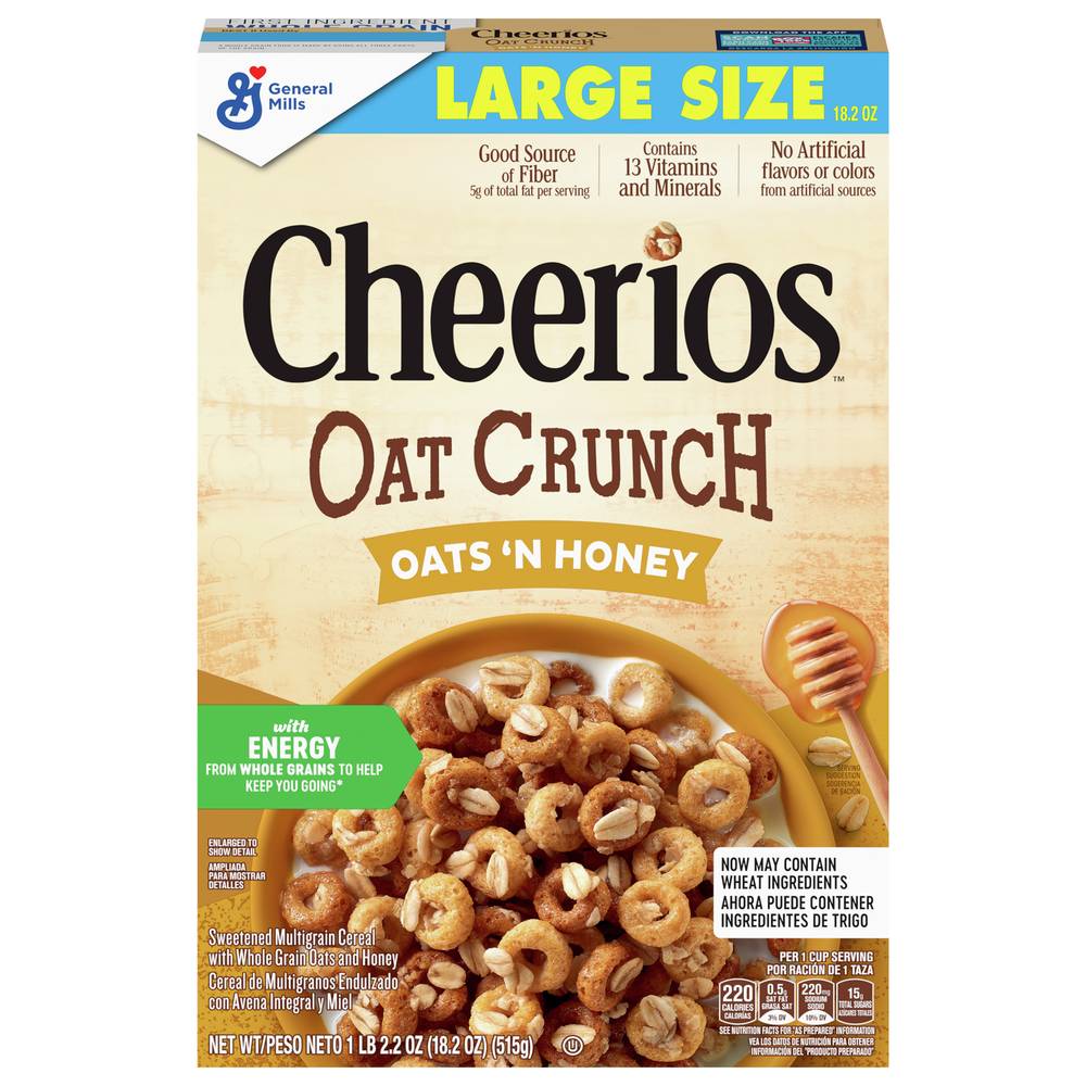 Cheerios Oats N Honey Large Size Oat Crunch Cereal