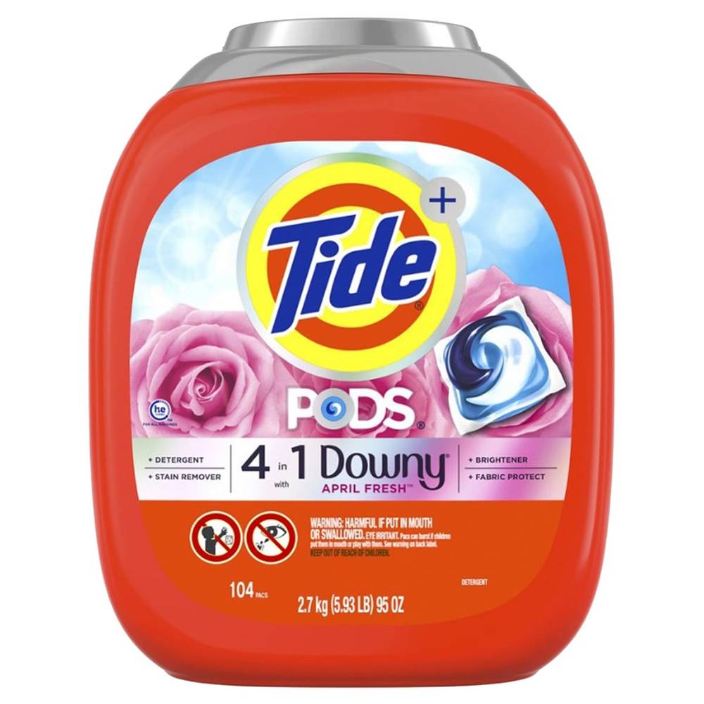 Tide Pods with Downy Laundry Detergent Pods, April Fresh, 104-count