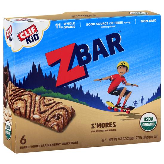 Clif Kid Zbar S'mores Whole Grain Energy Snack Bars (6 ct)