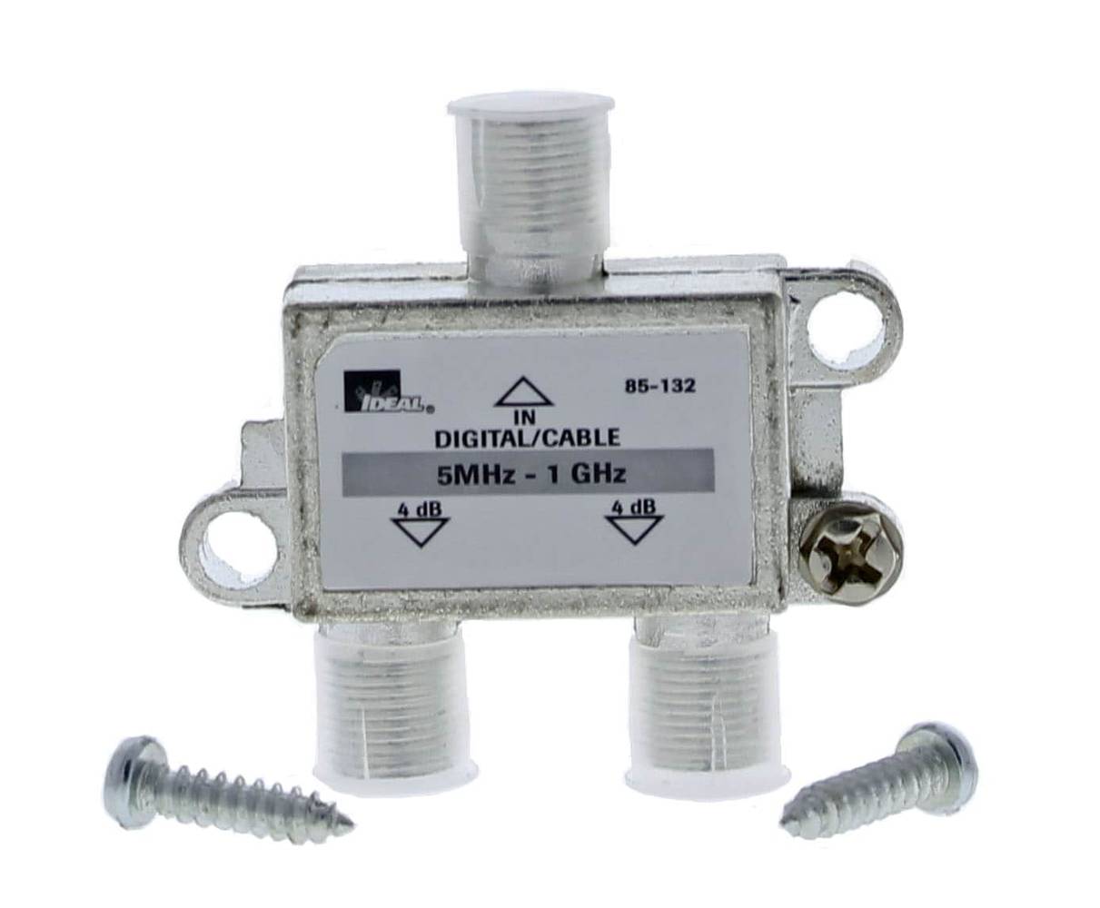 IDEAL Nickel 2-way Coax Video Cable Splitter | 85-132