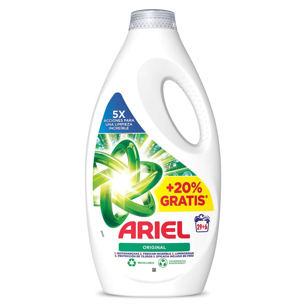 Detergente Máquina Líquido Original Ariel Botella 35 Lavados