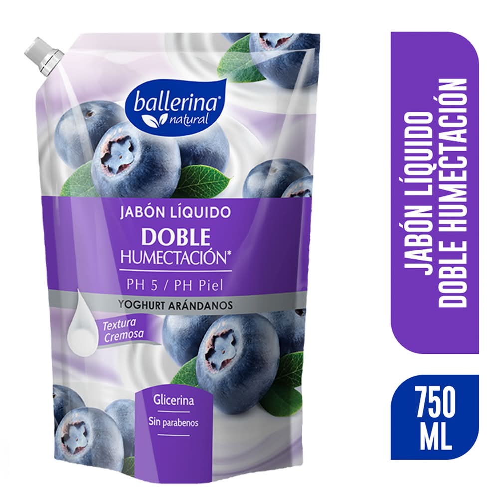 Ballerina · Jabón doble humectación yoghurt arándanos (750 ml)