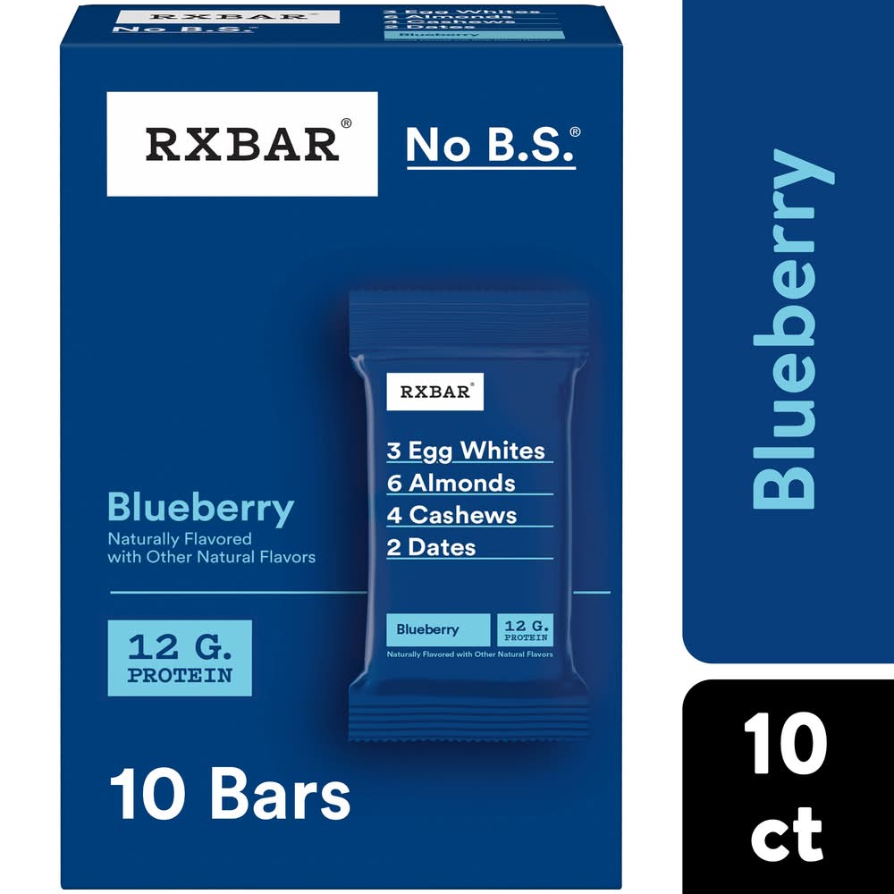 RXBAR No B.s. Protein Bar, Blueberry (10 x 1.8 oz)