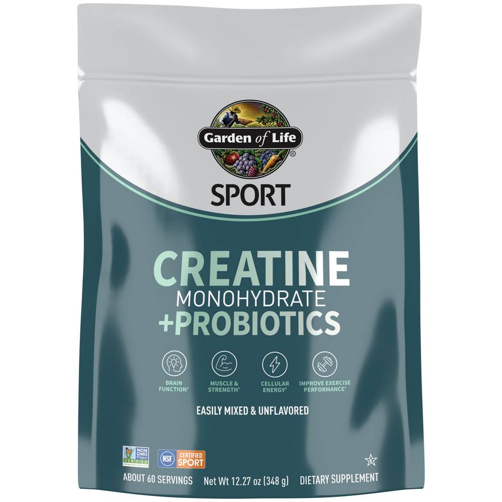 Sport Creatine Monohydrate Powder + Probiotics - Unflavored (12.27 Oz. / 60 Servings)