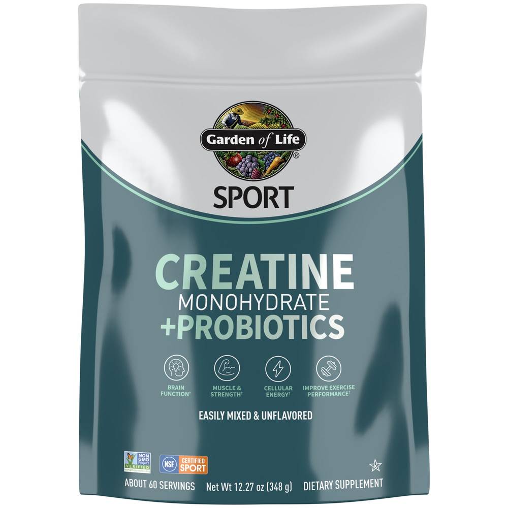 Garden of Life Sport Creatine Monohydrate Powder Plus Probiotics (12.27 oz)