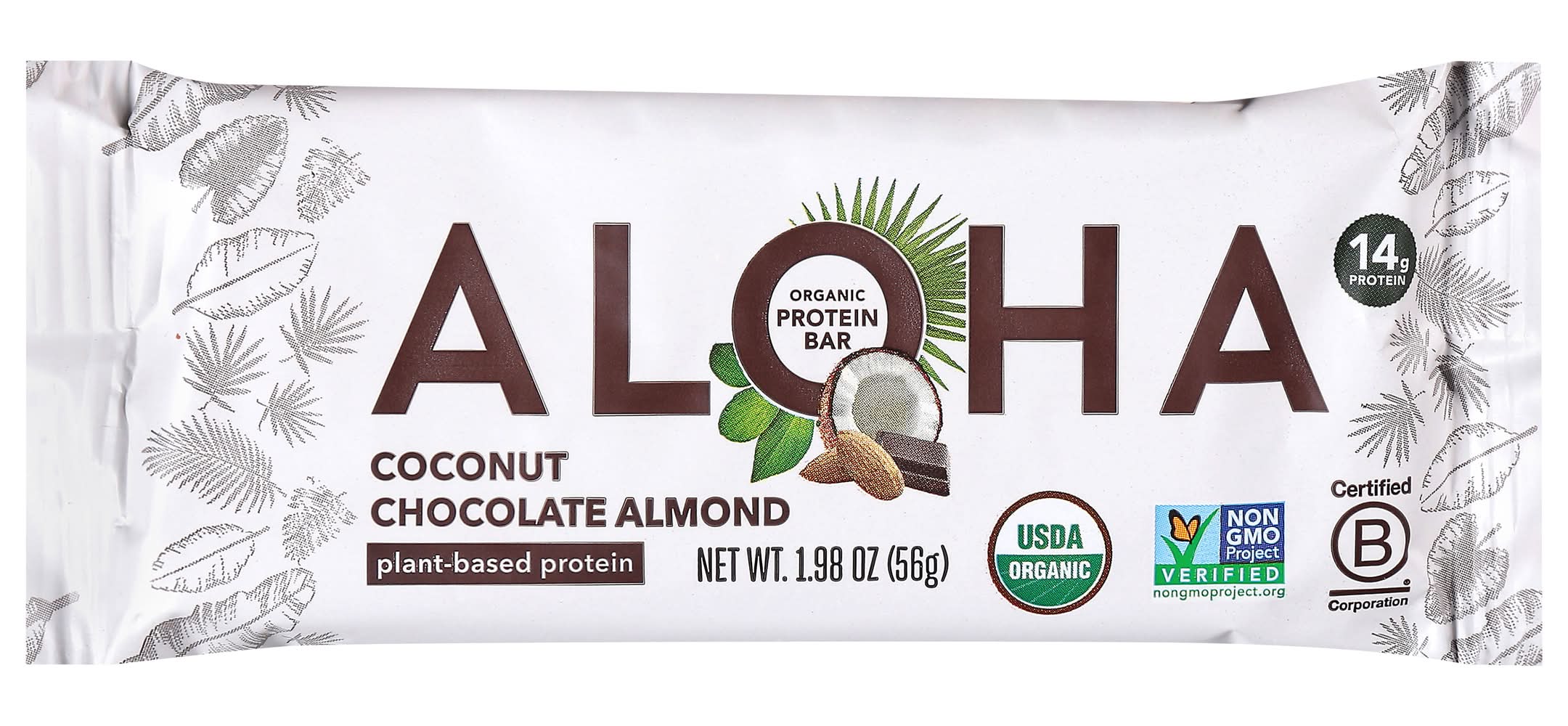 Aloha Plant Based Protein Bar, Coconut-Chocolate-Almond (1.98 oz)