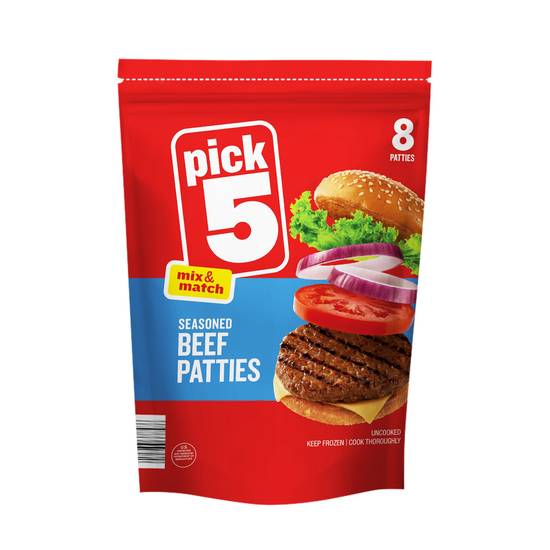 Pick 5 Mix & Match Seasoned Beef Patties (8 ct)