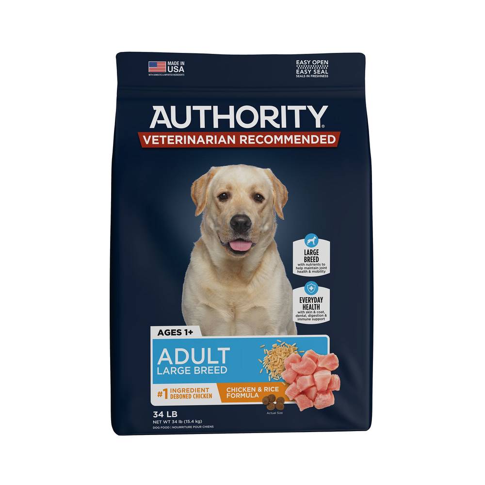 Authority® Everyday Health Large Breed Adult Dry Dog Food - Chicken (Flavor: Chicken & Rice, Size: 34 Lb)