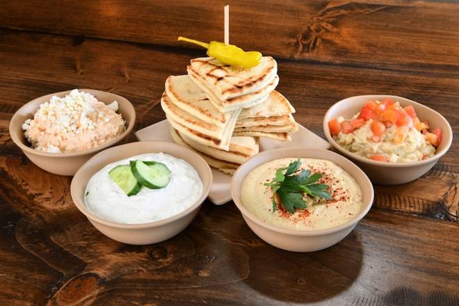 Order Four Dip Combo food online from The Great Greek store, Palm Beach Gardens on bringmethat.com