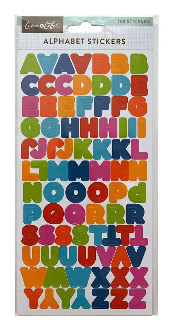 Line & Letter Alphabet Stickers - Sans