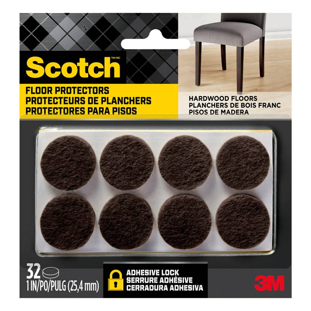 Scotch Felt Pads, Brown (32 ct)