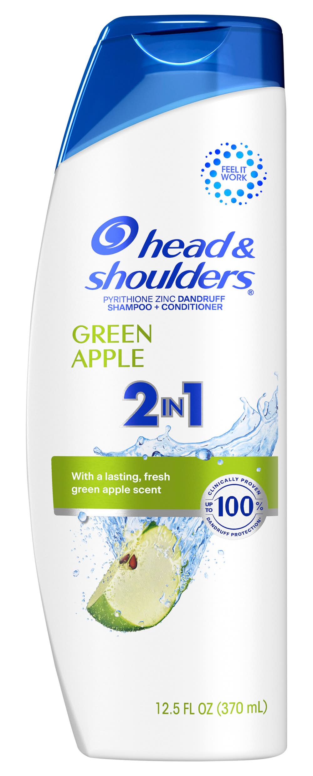 Head & Shoulders 2 In 1 Dandruff Shampoo and Conditioner, Green Apple (12.5 fl oz)
