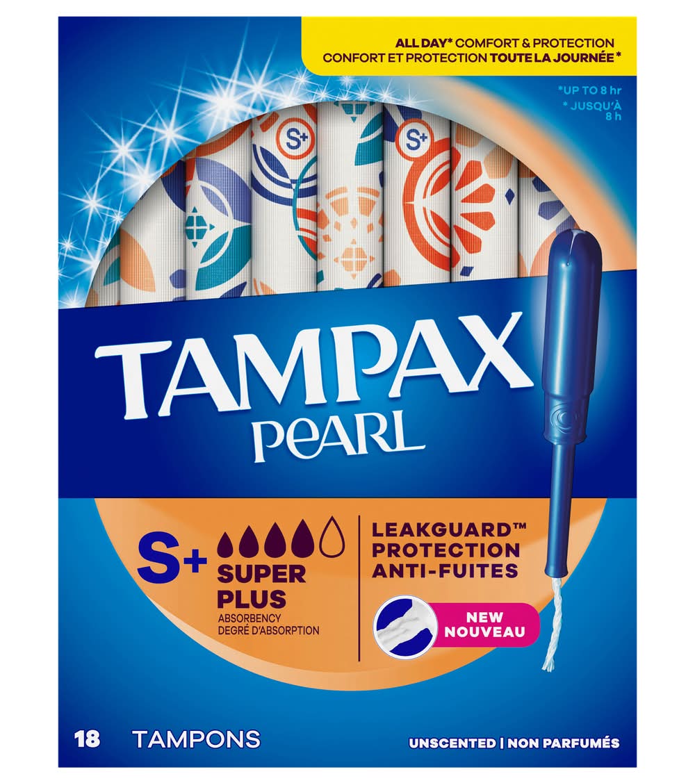 Tampax Pearl Super Plus Absorbency Tampons (18 ct)