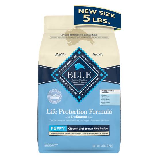 Blue Buffalo Puppy Chicken and Brown Rice Dry Dog Food 5lb