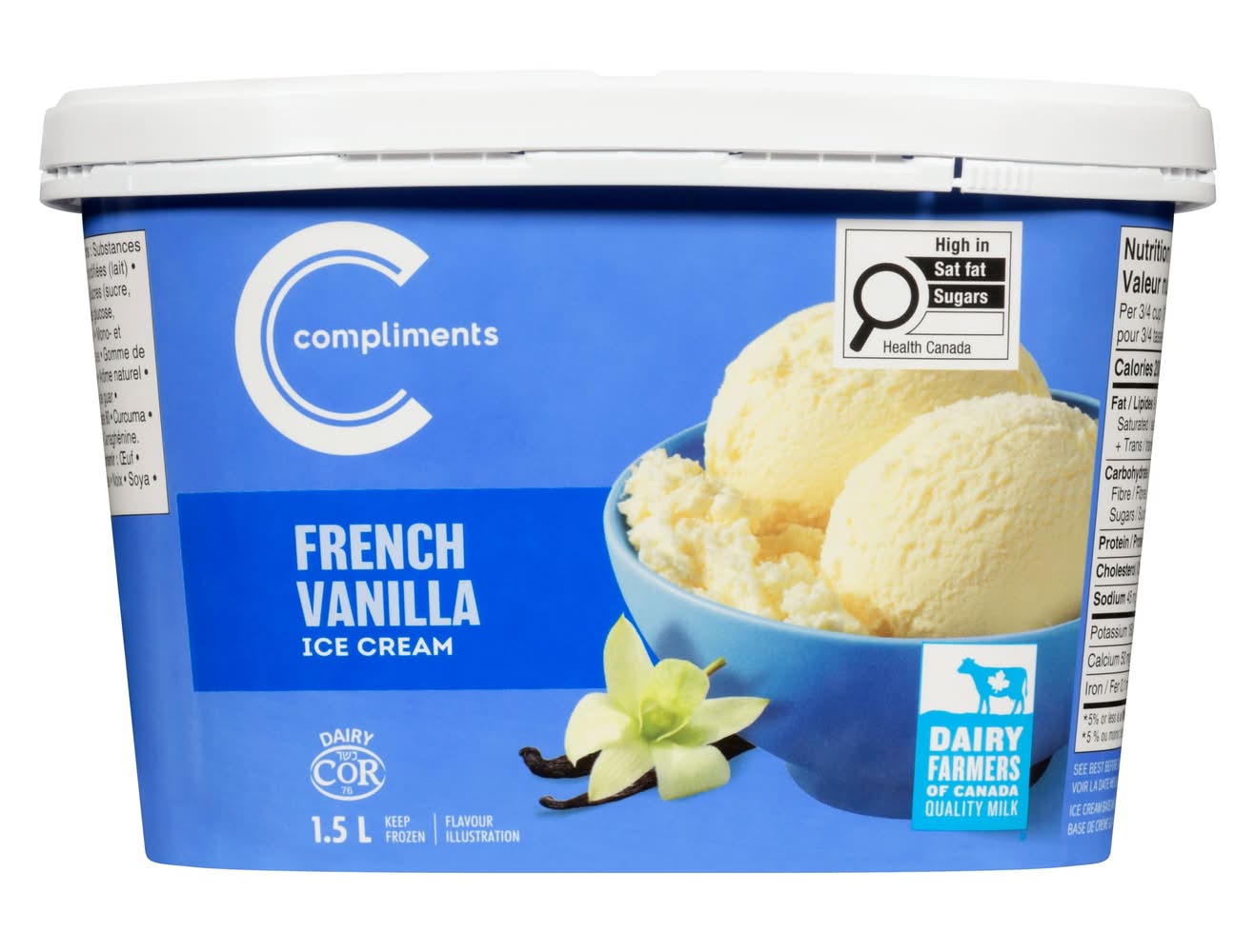 Compliments Ice Cream, French Vanilla (1.5 L)