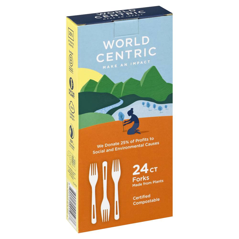 World Centric Plant Made Forks, White (24 ct)