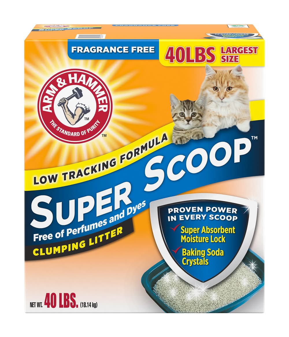 Arm & Hammer™ Super Scoop Clumping Clay Cat Litter - Unscented (Size: 40 Lb)