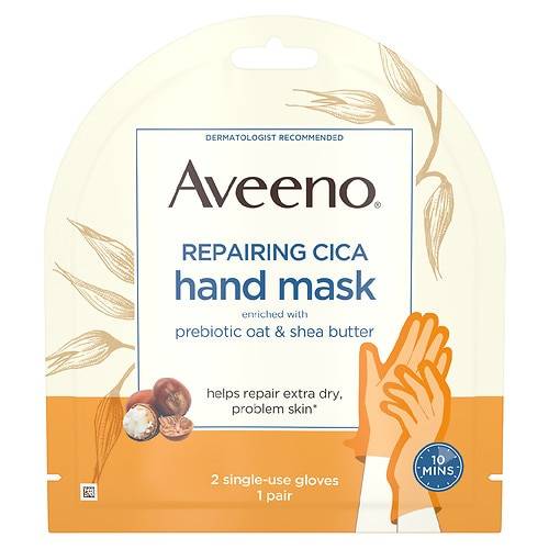 Aveeno Repairing Cica Hand Mask, Oat & Shea Butter - 2.0 ea