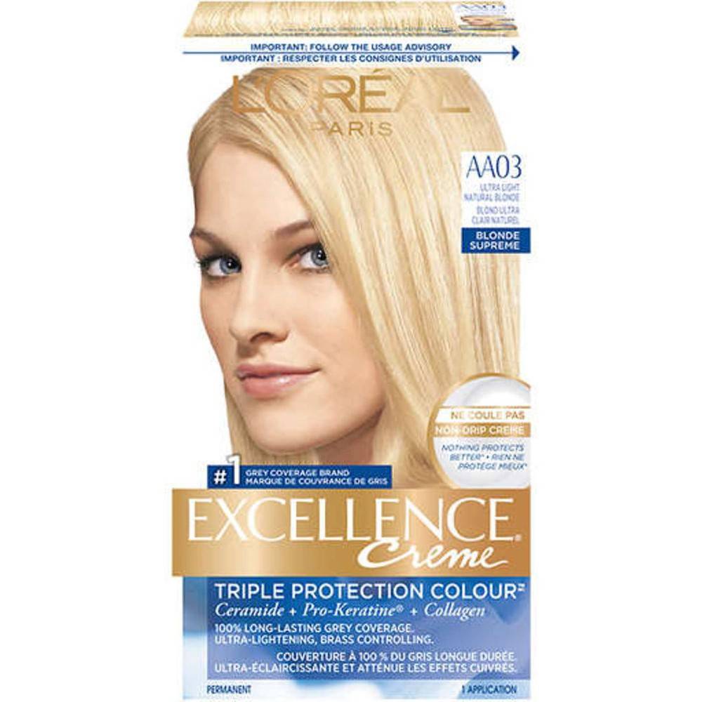 L'oréal triple protection colour #aa03 blond ultra clair naturel (1 un) - excellencecrème, aa03 ultra light natural blonde (1 ea)