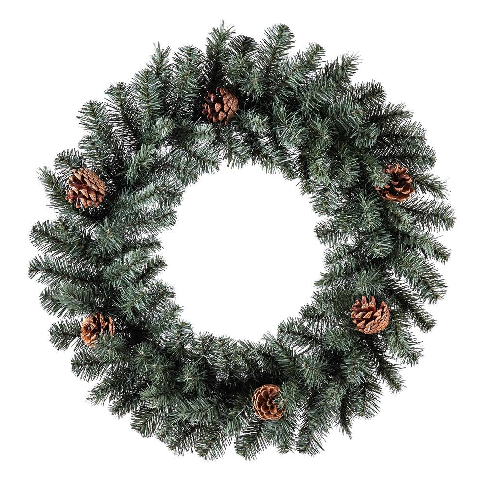 Holiday Living 24-in Indoor/Outdoor Green Monroe Pine Artificial Christmas Wreath | GD20M3K23X00