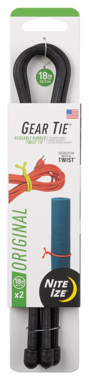 Nite Ize Gear Tie 18 In. L Black Twist Ties 2 Pk