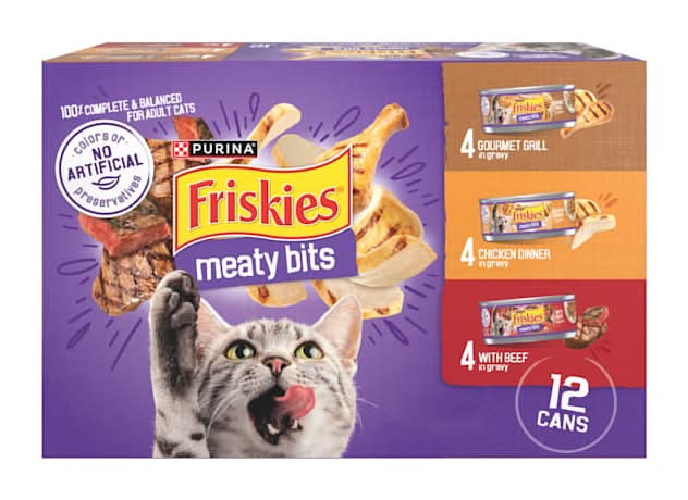 Friskies Meaty Bits Gravy Wet Cat Food Variety Pack, 5.5 oz., Count of 12