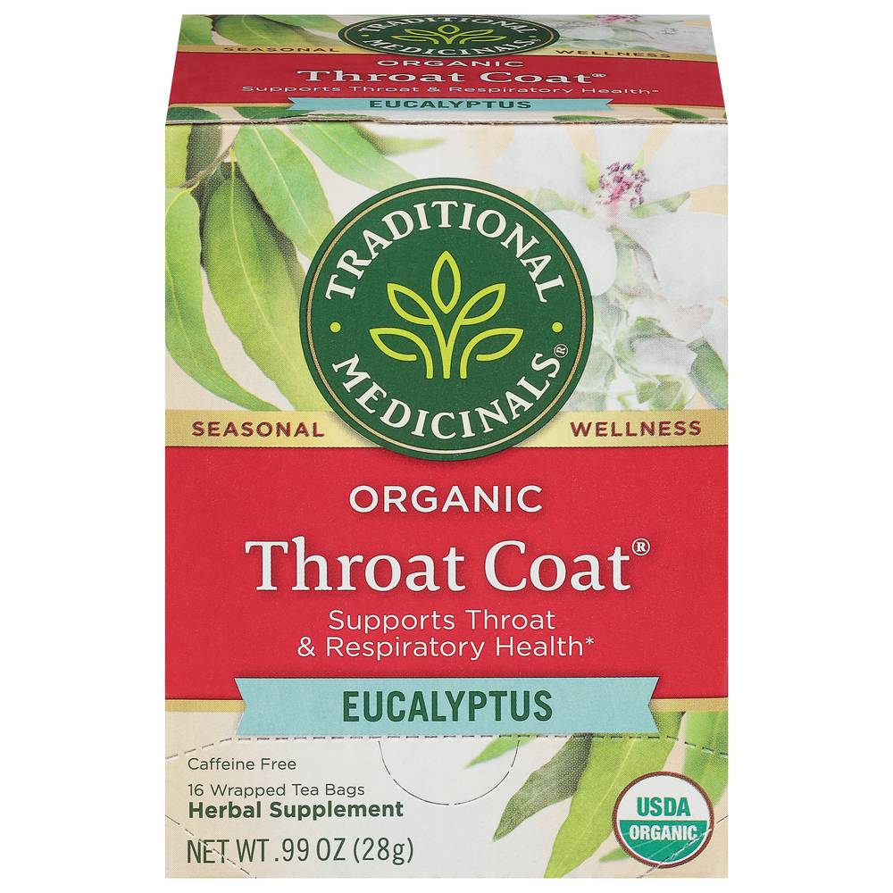 Traditional Medicinals Organic Throat Coat Eucalyptus Tea (16 ct, 0.99 oz)