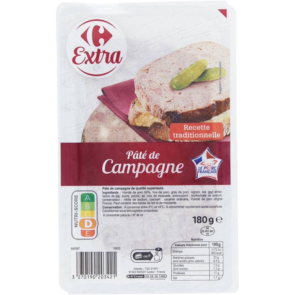 Carrefour - Pâté terrine de campagne (180g)