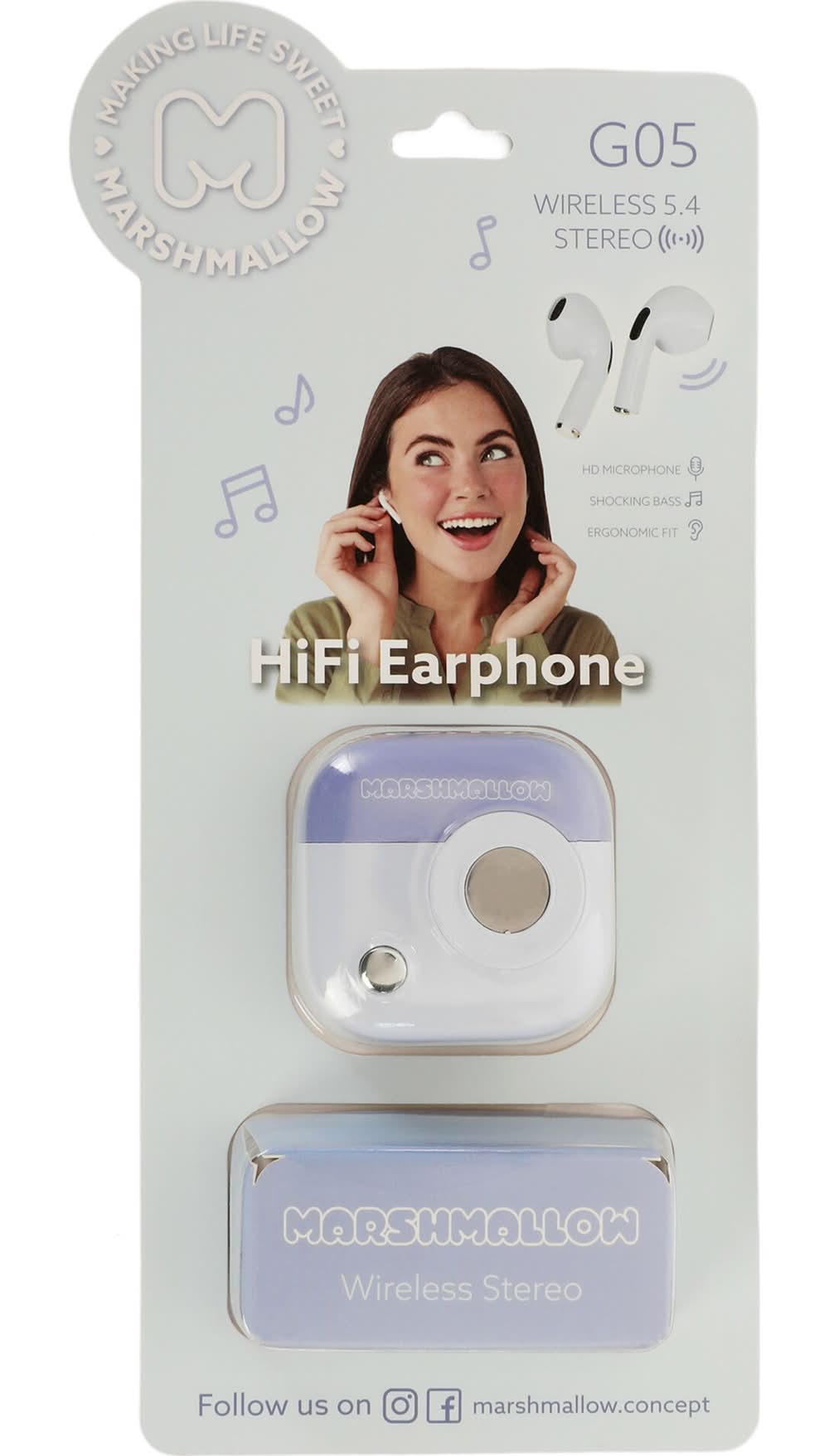 Auriculares Wireless Marshmallow (artigo sortido)