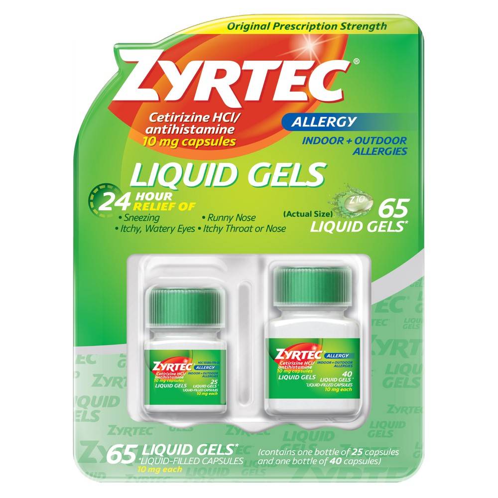 Zyrtec Cetirizine 10 mg Liquid Gels (2.08 oz)