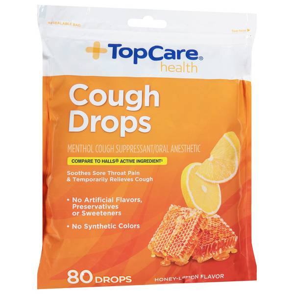 TopCare Cough Drops, Honey-Lemon Flavor