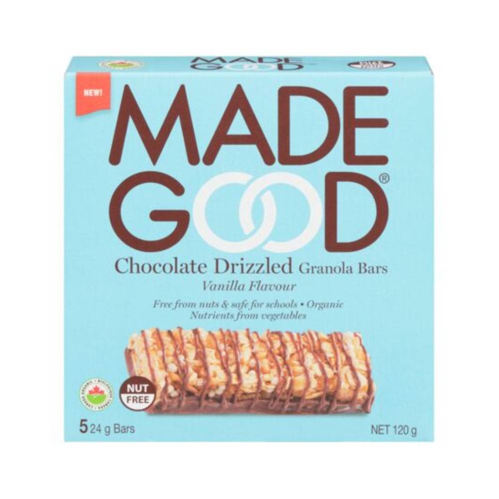 Made Good Organic Chocolate Drizzled Vanilla Granola Bars (5 x 24 g)