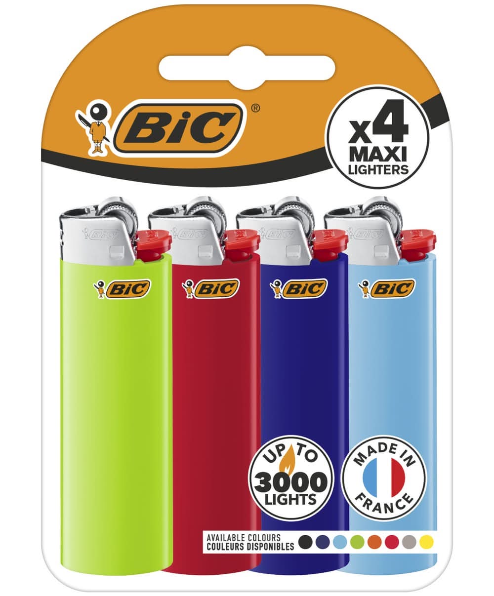 BiC - Briquets maxi à pierre, assorti (4)