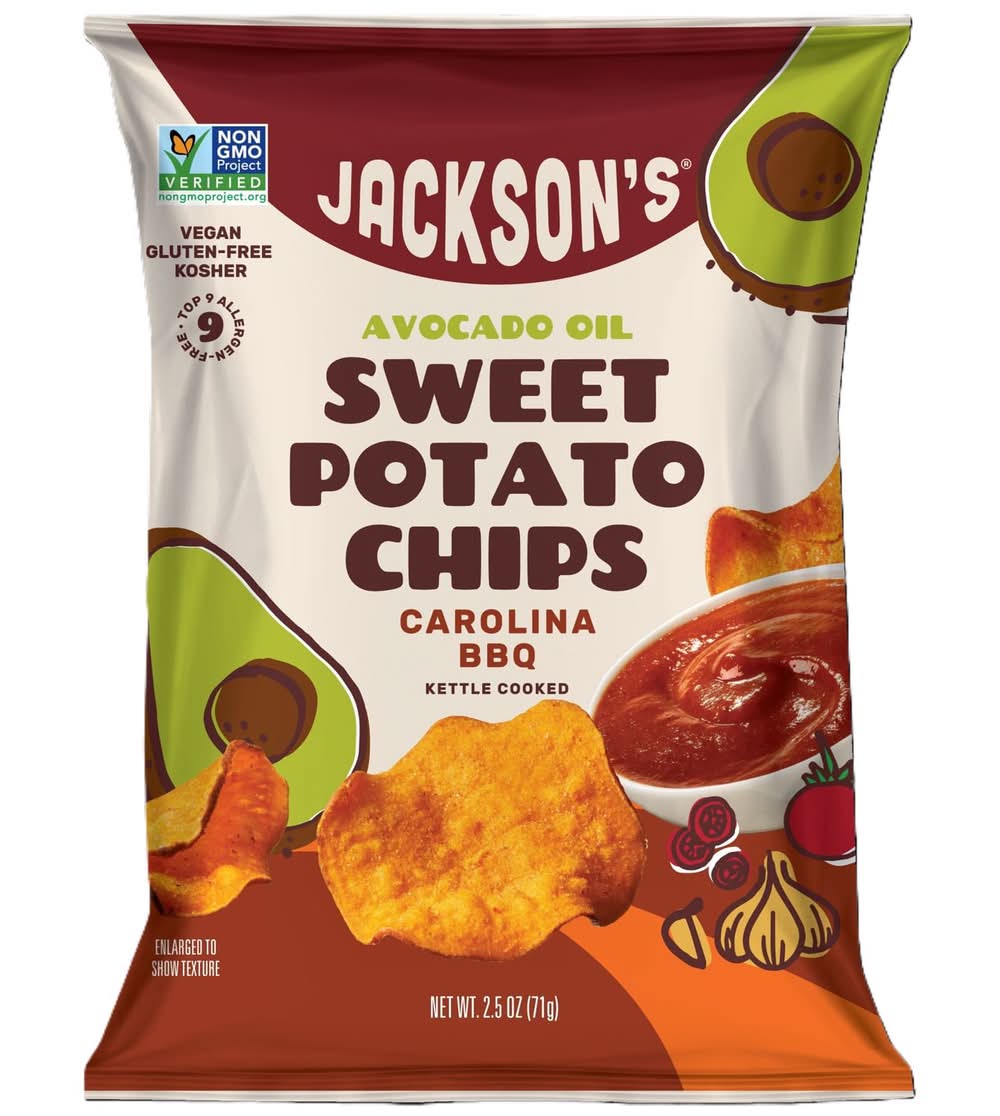 Jackson'S Carolina Bbq Kettle Cooked Potato Chips 2.5 Oz Bagged